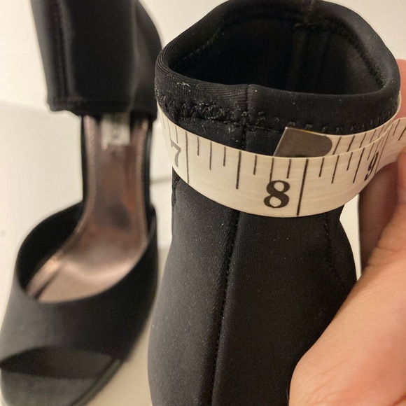 Steve Madden Black Pumps Peep Toe Ankle Wrap Maaria Stiletto High Heels Sz 7.5M - Picture 8 of 12